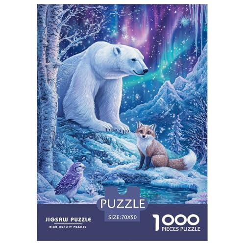 Eisbär Puzzles 1000 Teile Schwer Puzzle Spielzeug Lernspiel Impossible Herausforderungsspielzeug Für Erwachsene Und Kinder Ab 12 Jahren 70x50cm/1000pcs von JLZBXCUER