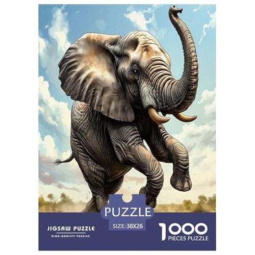 Elefanten Puzzle 1000 Teile Schwer Puzzle Spielzeug Lernspiel Impossible Herausforderung Spielzeug Für Erwachsene Kinder 38x26cm/1000pcs von JLZBXCUER