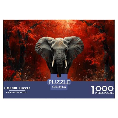 Elefanten Puzzle 1000 Teile Schwer Puzzle Spielzeug Lernspiel Impossible Herausforderungsspielzeug Für Erwachsene Kinder 38x26cm/1000pcs von JLZBXCUER