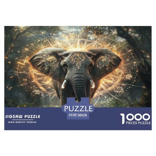Elefanten Puzzle 1000 Teile Schwer Puzzle Spielzeug Lernspiel Impossible Herausforderungsspielzeug Für Erwachsene Und Kinder Ab 14 Jahren 38x26cm/1000pcs von JLZBXCUER
