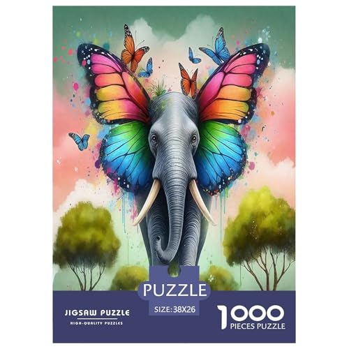 Elefanten Puzzle 1000 Teile Schwer Puzzle Spielzeug Pädagogisches Spiel Impossible Herausforderungsspielzeug Für Erwachsene Kinder 38x26cm/1000pcs von JLZBXCUER