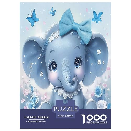 Elefanten Puzzle 1000 Teile Schwer Puzzle Spielzeug Pädagogisches Spiel Impossible Herausforderungsspielzeug Für Erwachsene Kinder 70x50cm/1000pcs von JLZBXCUER
