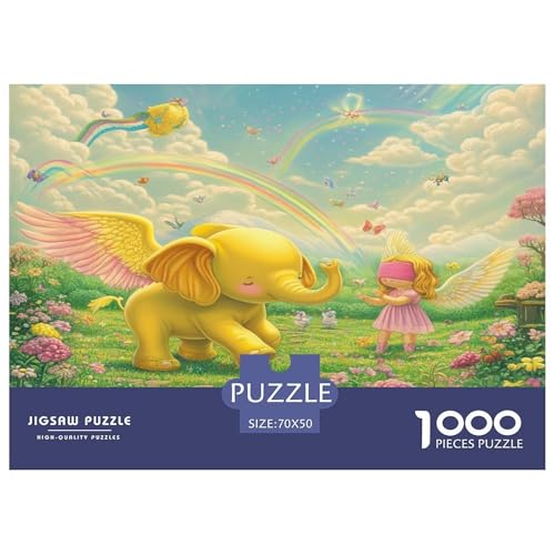 Elefanten Puzzle 1000-teilige Schwer Puzzle Spielzeug Lernspiel Impossible Herausforderungsspielzeug Für Erwachsene Kinder 70x50cm/1000pcs von JLZBXCUER