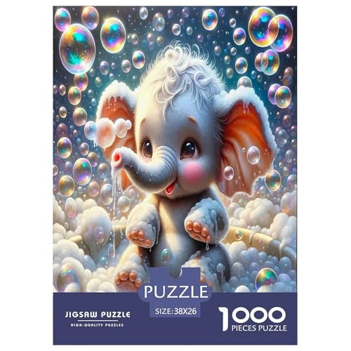 Elefanten Puzzle 1000-teilige Schwer Puzzle Spielzeug Pädagogisches Spiel Impossible Herausforderungsspielzeug Für Erwachsene Kinder 38x26cm/1000pcs von JLZBXCUER