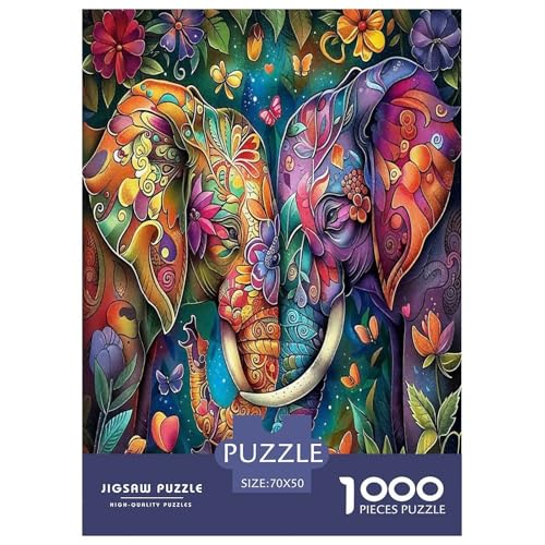 Elefanten Puzzles 1000 Teile Schwer Puzzle Spielzeug Lernspiel Impossible Herausforderung Spielzeug Für Erwachsene Und Kinder Ab 12 Jahren 70x50cm/1000pcs von JLZBXCUER