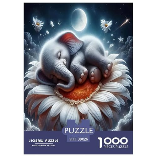Elefanten Puzzles 1000 Teile Schwer Puzzle Spielzeug Pädagogisches Spiel Impossible Herausforderungsspielzeug Für Erwachsene Kinder 38x26cm/1000pcs von JLZBXCUER