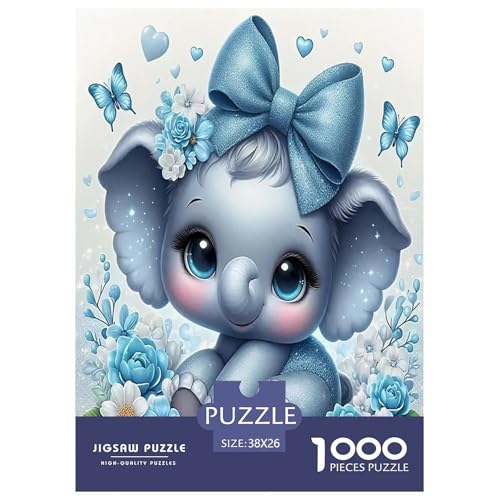 Elefanten Puzzles 1000 Teile Schwer Puzzle Spielzeug Pädagogisches Spiel Impossible Herausforderungsspielzeug Für Erwachsene Kinder 38x26cm/1000pcs von JLZBXCUER