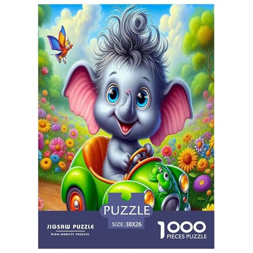 Elefanten Puzzles 1000 Teile Schwer Puzzle Spielzeug Pädagogisches Spiel Impossible Herausforderungsspielzeug Für Erwachsene Kinder 38x26cm/1000pcs von JLZBXCUER