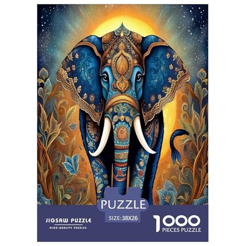 Elefanten Puzzles 1000 Teile Schwer Puzzle Spielzeug Pädagogisches Spiel Impossible Herausforderungsspielzeug Für Erwachsene Kinder 38x26cm/1000pcs von JLZBXCUER