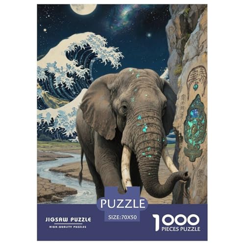 Elefanten Puzzles 1000 Teile Schwer Puzzle Spielzeug Pädagogisches Spiel Impossible Herausforderungsspielzeug Für Erwachsene Kinder 70x50cm/1000pcs Elefanten Puzzles 1000 Teile Schwer Puzzle Spielzeug Pädagogisches Spiel Impossible Herausforderungsspielzeug Für Erwachsene Kinder 70x50cm/1000pcs von JLZBXCUER