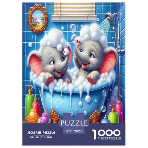 Elefanten Puzzles 1000 Teile Schwer Puzzle Spielzeug Pädagogisches Spiel Impossible Herausforderungsspielzeug Für Erwachsene Kinder 70x50cm/1000pcs von JLZBXCUER