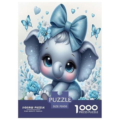 Elefanten Puzzles 1000 Teile Schwer Puzzle Spielzeug Pädagogisches Spiel Impossible Herausforderungsspielzeug Für Erwachsene Kinder 70x50cm/1000pcs von JLZBXCUER
