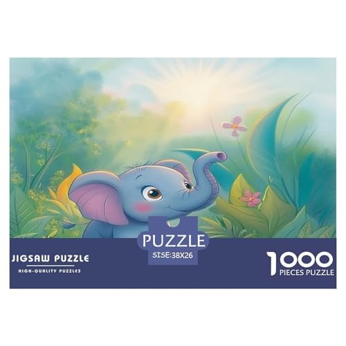 Elefanten Puzzles 1000-teilige Schwer Puzzle Spielzeug Lernspiel Impossible Herausforderungsspielzeug Für Erwachsene Kinder 38x26cm/1000pcs von JLZBXCUER