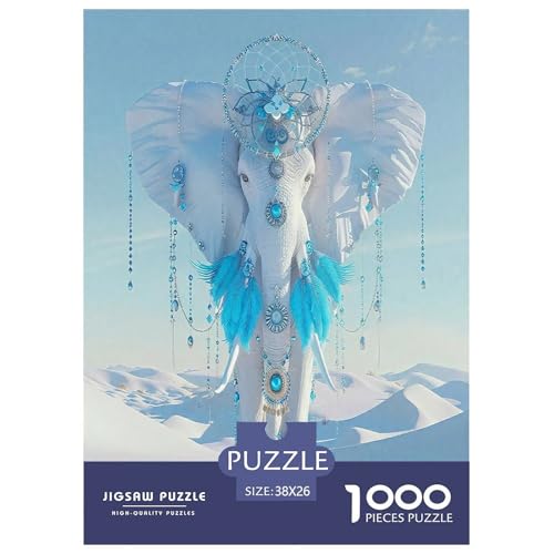 Elefanten Puzzles 1000-teilige Schwer Puzzle Spielzeug Lernspiel Impossible Herausforderungsspielzeug Für Erwachsene Kinder 38x26cm/1000pcs von JLZBXCUER