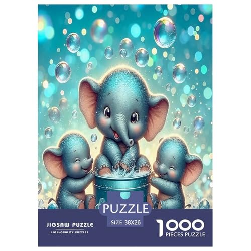 Elefanten Puzzles 1000-teilige Schwer Puzzle Spielzeug Lernspiel Impossible Herausforderungsspielzeug Für Erwachsene Kinder 38x26cm/1000pcs von JLZBXCUER