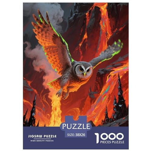 Eule Puzzle 1000 Teile Schwer Puzzle Spielzeug Lernspiel Impossible Herausforderungsspielzeug Für Erwachsene Kinder 38x26cm/1000pcs von JLZBXCUER