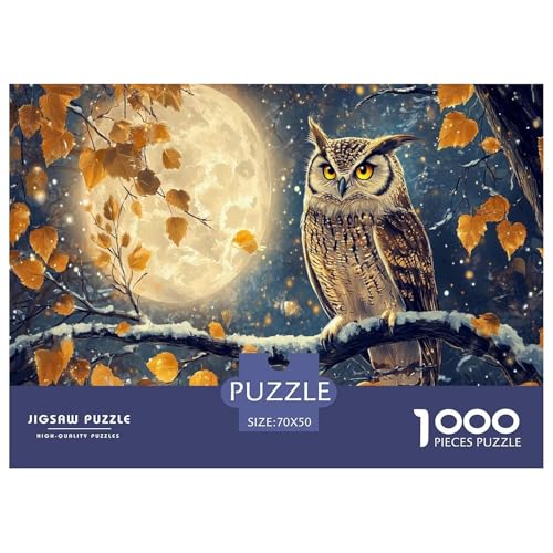Eule Puzzle 1000 Teile Schwer Puzzle Spielzeug Lernspiel Impossible Herausforderungsspielzeug Für Erwachsene Kinder 70x50cm/1000pcs von JLZBXCUER
