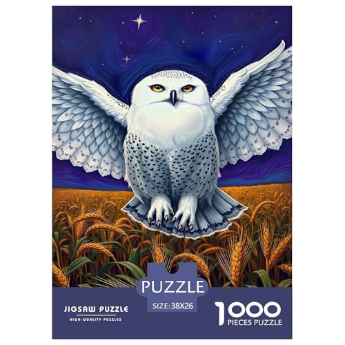 Eule Puzzle 1000 Teile Schwer Puzzle Spielzeug Lernspiel Impossible Tier Herausforderung Spielzeug Für Erwachsene Und Kinder in Bewährter 38x26cm/1000pcs von JLZBXCUER
