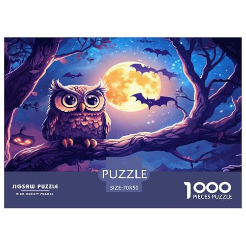 Eule Puzzle 1000-teilige Schwer Puzzle Spielzeug Lernspiel Impossible Herausforderungsspielzeug Für Erwachsene Kinder 70x50cm/1000pcs von JLZBXCUER