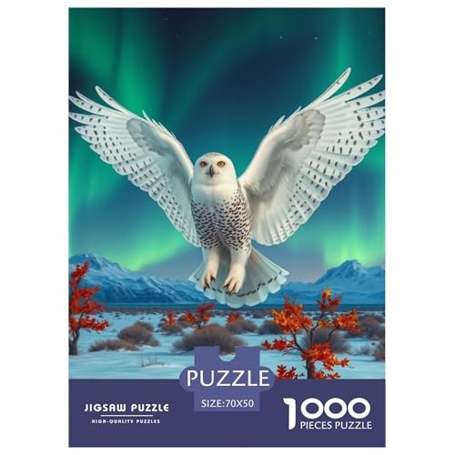 Eule Puzzles 1000 Teile Schwer Puzzle Spielzeug Lernspiel Impossible Tier Herausforderungsspielzeug Für Erwachsene Kinder 70x50cm/1000pcs von JLZBXCUER