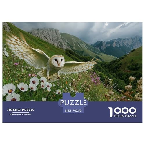 Eule Puzzles 1000 Teile Schwer Puzzle Spielzeug Pädagogisches Spiel Impossible Herausforderung Spielzeug Für Erwachsene Kinder 70x50cm/1000pcs von JLZBXCUER
