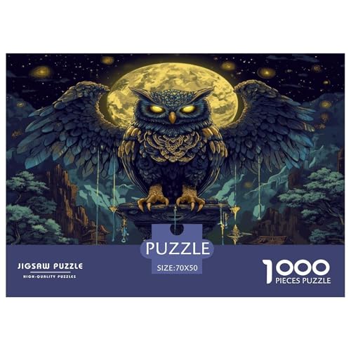 Eule Puzzles 1000-teilige Schwer Puzzle Spielzeug Lernspiel Impossible Herausforderungsspielzeug Für Erwachsene Kinder 70x50cm/1000pcs von JLZBXCUER