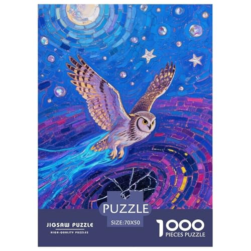 Eule Puzzles 1000-teilige Schwer Puzzle Spielzeug Lernspiel Impossible Herausforderungsspielzeug Für Erwachsene Und Kinder in Bewährter 70x50cm/1000pcs von JLZBXCUER