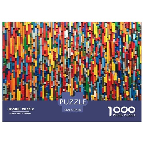 Farbige Bausteine Puzzle 1000-teilige Schwer Puzzle Spielzeug Pädagogisches Spiel Impossible Herausforderung Spielzeug Für Erwachsene Und Kinder Ab 14 Jahren 70x50cm/1000pcs von JLZBXCUER