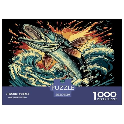 Forelle Puzzle 1000-teilige Schwer Puzzle Spielzeug Lernspiel Impossible Herausforderungsspielzeug Für Erwachsene Kinder 70x50cm/1000pcs von JLZBXCUER