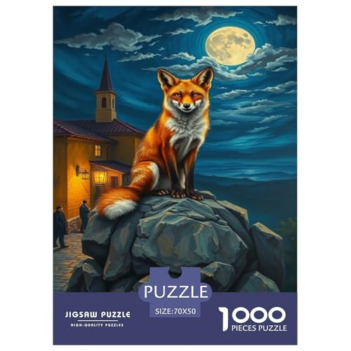 Fox Puzzles 1000 Teile Schwer Puzzle Spielzeug Lernspiel Impossible Tier Herausforderungsspielzeug Für Erwachsene Kinder 70x50cm/1000pcs von JLZBXCUER