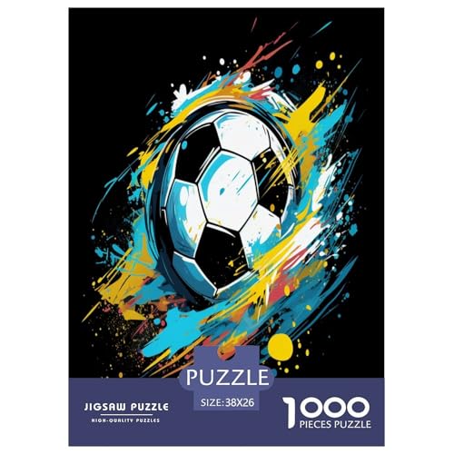 Fußball Puzzle 1000 Teile Schwer Puzzle Spielzeug Pädagogisches Spiel Impossible Herausforderungsspielzeug Für Erwachsene Kinder 38x26cm/1000pcs von JLZBXCUER