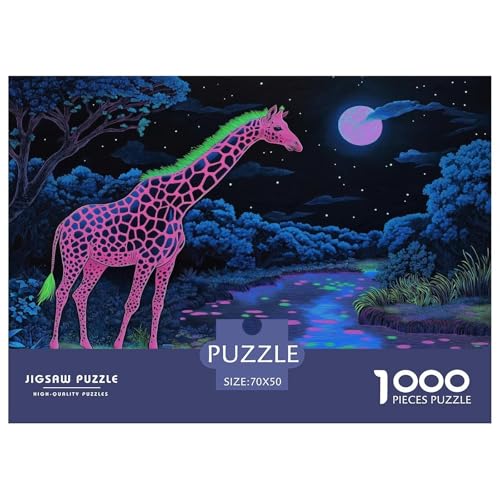 Giraffe Puzzle 1000 Teile Schwer Puzzle Spielzeug Pädagogisches Spiel Impossible Herausforderungsspielzeug Für Erwachsene Und Kinder in Bewährter 70x50cm/1000pcs von JLZBXCUER