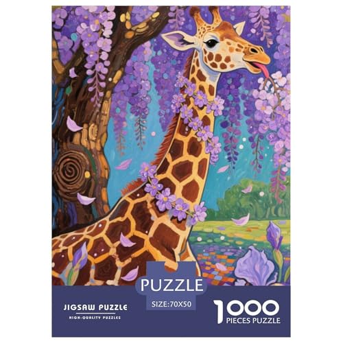 Giraffe Puzzles 1000-teilige Schwer Puzzle Spielzeug Lernspiel Impossible Herausforderungsspielzeug Für Erwachsene Und Kinder in Bewährter 70x50cm/1000pcs von JLZBXCUER