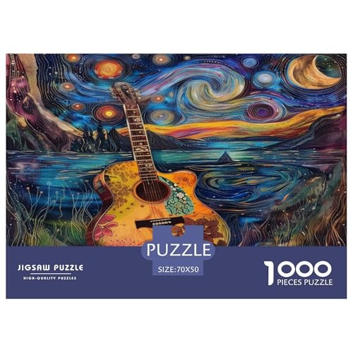 Gitarre Puzzles 1000-teilige Schwer Puzzle Spielzeug Lernspiel Impossible Herausforderungsspielzeug Für Erwachsene Kinder 70x50cm/1000pcs von JLZBXCUER