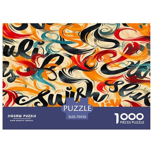 Graffiti Puzzles 1000-teilige Schwer Puzzle Spielzeug Lernspiel Impossible Herausforderungsspielzeug Für Erwachsene Kinder 70x50cm/1000pcs von JLZBXCUER
