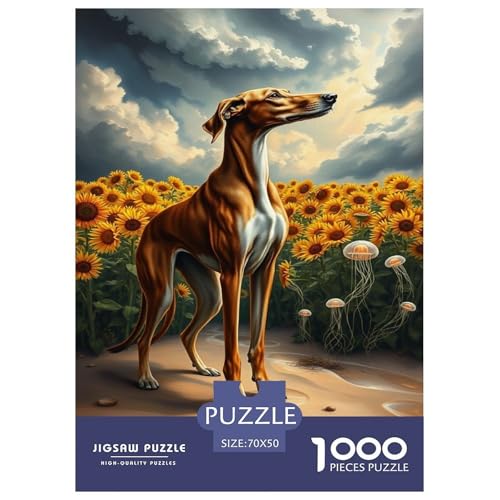 Greyhound Puzzle 1000 Teile Schwer Puzzle Spielzeug Lernspiel Impossible Herausforderungsspielzeug Für Erwachsene Kinder 70x50cm/1000pcs von JLZBXCUER