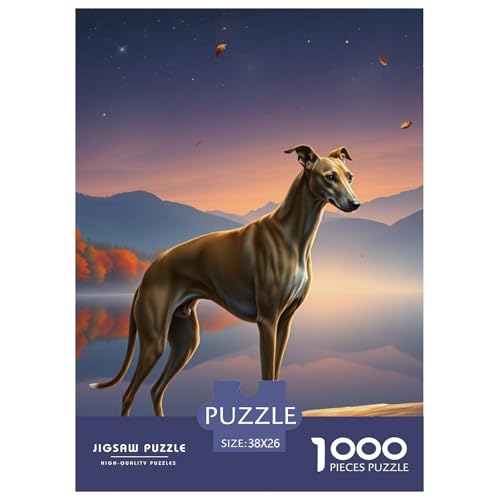 Greyhound Puzzle 1000-teilige Schwer Puzzle Spielzeug Lernspiel Impossible Hund Herausforderung Spielzeug Für Erwachsene Und Kinder in Bewährter 38x26cm/1000pcs von JLZBXCUER