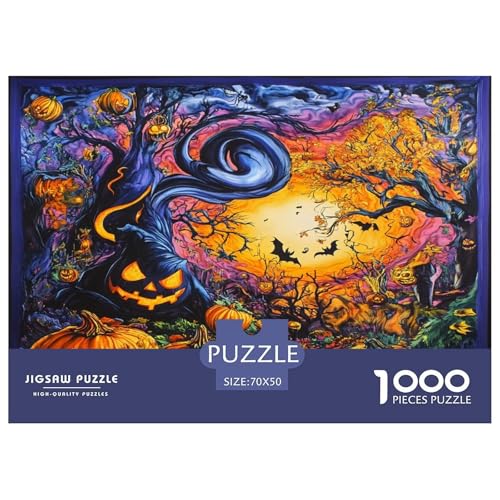Halloween Dorf Puzzles 1000 Teile Schwer Puzzle Spielzeug Lernspiel Impossible Herausforderung Spielzeug Für Erwachsene Und Kinder in Bewährter 70x50cm/1000pcs von JLZBXCUER