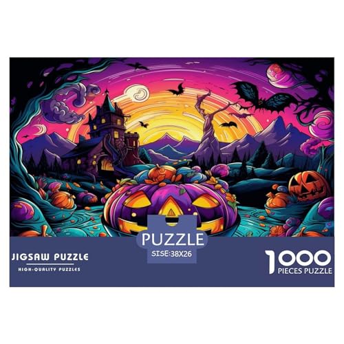 Halloween Kürbis Puzzle 1000 Teile Schwer Puzzle Spielzeug Lernspiel Impossible Herausforderung Spielzeug Für Erwachsene Und Kinder Ab 12 Jahren 38x26cm/1000pcs von JLZBXCUER