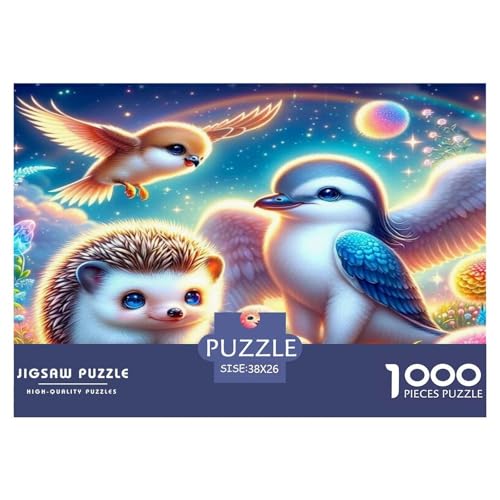 Hedgehog Puzzle 1000 Teile Schwer Puzzle Spielzeug Pädagogisches Spiel Impossible Herausforderungsspielzeug Für Erwachsene Kinder 38x26cm/1000pcs von JLZBXCUER