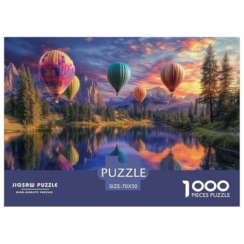 Heißluftballon Puzzle 1000 Teile Schwer Puzzle Spielzeug Lernspiel Impossible Herausforderung Spielzeug Für Erwachsene Kinder 70x50cm/1000pcs von JLZBXCUER