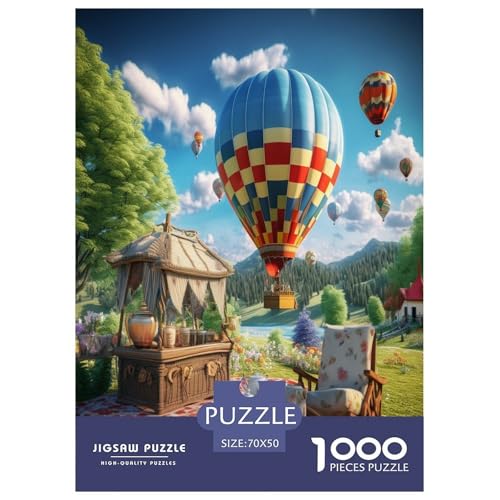 Heißluftballon Puzzle 1000 Teile Schwer Puzzle Spielzeug Lernspiel Impossible Herausforderung Spielzeug Für Erwachsene Kinder 70x50cm/1000pcs von JLZBXCUER