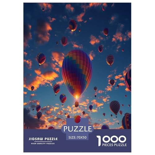 Heißluftballon Puzzles 1000 Teile Schwer Puzzle Spielzeug Lernspiel Impossible Herausforderung Spielzeug Für Erwachsene Kinder 70x50cm/1000pcs von JLZBXCUER