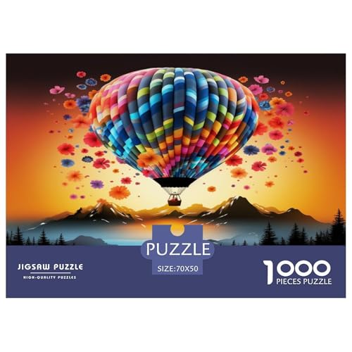 Heißluftballon Puzzles 1000 Teile Schwer Puzzle Spielzeug Lernspiel Impossible Herausforderung Spielzeug Für Erwachsene Kinder 70x50cm/1000pcs von JLZBXCUER