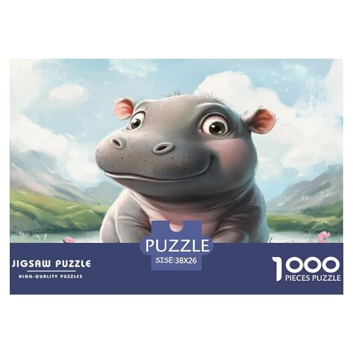 Hippo Puzzles 1000 Teile Schwer Puzzle Spielzeug Lernspiel Impossible Herausforderungsspielzeug Für Erwachsene Kinder 38x26cm/1000pcs von JLZBXCUER
