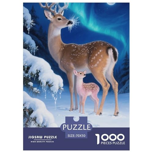 Hirsch Puzzle 1000 Teile Schwer Puzzle Spielzeug Lernspiel Impossible Herausforderungsspielzeug Für Erwachsene Und Kinder in Bewährter 70x50cm/1000pcs von JLZBXCUER