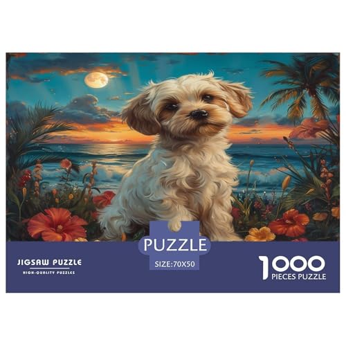 Hund Puzzle 1000 Teile Schwer Puzzle Spielzeug Lernspiel Impossible Herausforderungsspielzeug Für Erwachsene Kinder 70x50cm/1000pcs von JLZBXCUER