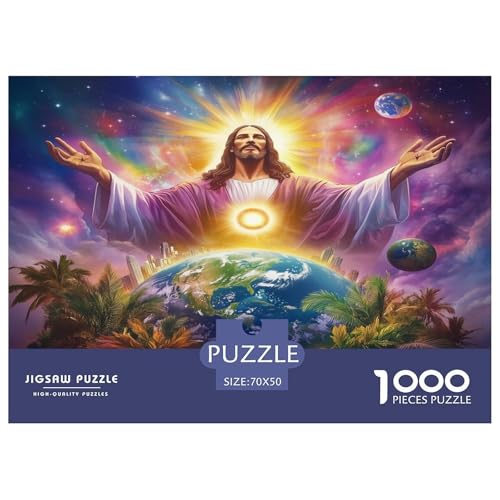 Jesus Puzzles 1000 Teile Schwer Puzzle Spielzeug Lernspiel Impossible Herausforderungsspielzeug Für Erwachsene Kinder 70x50cm/1000pcs von JLZBXCUER