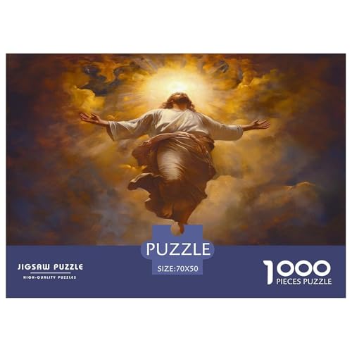 Jesus Puzzles 1000-teilige Schwer Puzzle Spielzeug Lernspiel Impossible Herausforderungsspielzeug Für Erwachsene Kinder 70x50cm/1000pcs von JLZBXCUER