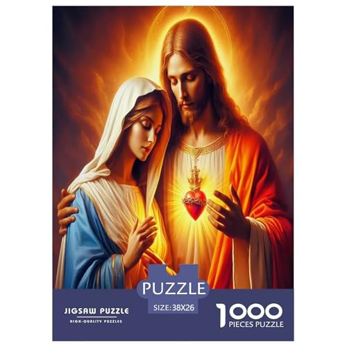 Jesus - Religion Puzzle 1000 Teile Schwer Puzzle Spielzeug Pädagogisches Spiel Impossible Herausforderungsspielzeug Für Erwachsene Und Kinder Ab 14 Jahren 38x26cm/1000pcs von JLZBXCUER